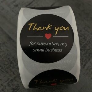 Thank You For Supporting My Small Business Stickers Label, 500 Round 1.5” NWT